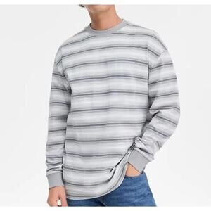 Men's Long-Sleeve Crewneck Striped T-Shirt